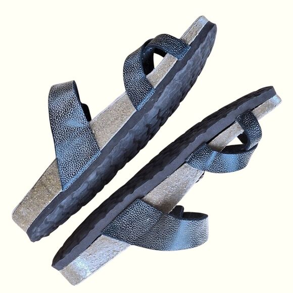 Cushionaire Luna Brown Strappy Comfort Sandals Leather Cork Footbed Women's 7M - Picture 11 of 16